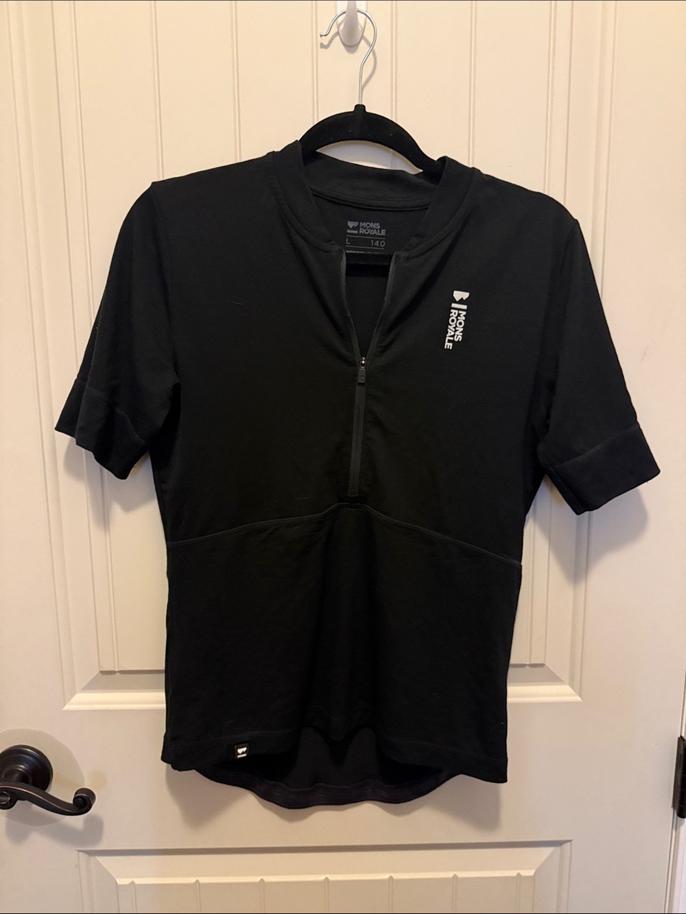 Mons Royale Black Short-Sleeve Zip Performance Tee